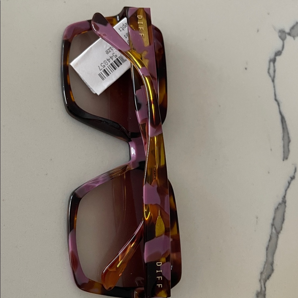 DIFF Tortoiseshell and Purple Sunglasses - image 2